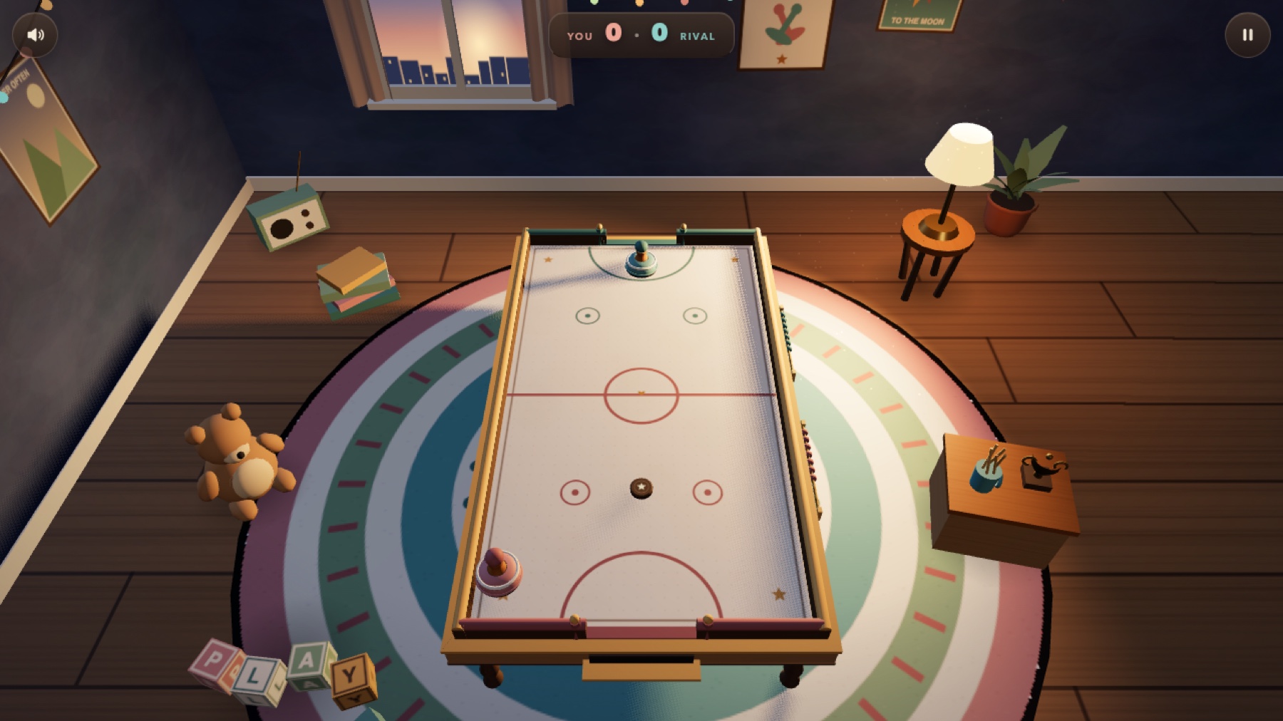 Fireside Faceoff: An Air Hockey Diorama Built With Claude Fable 5