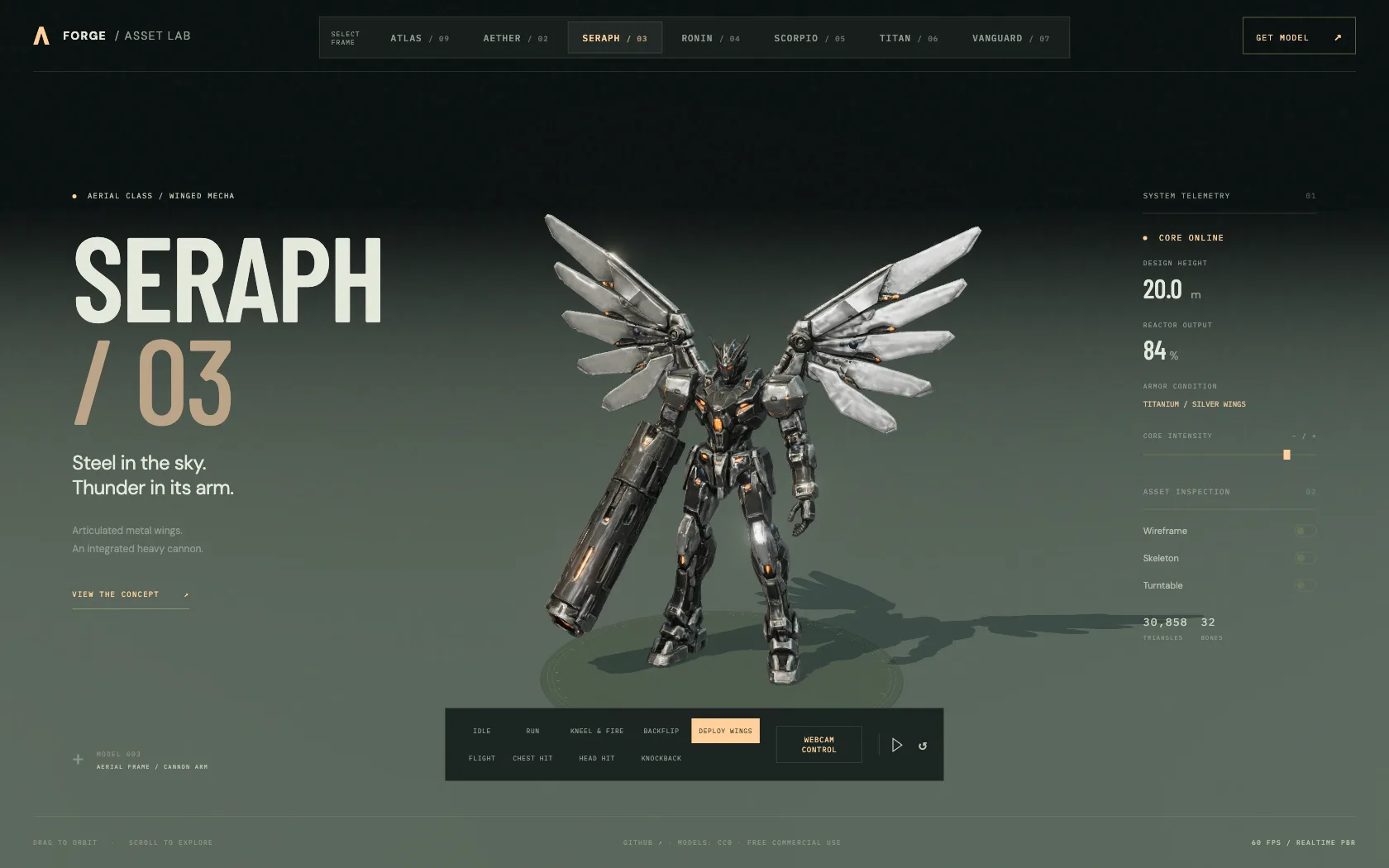 FORGE: Seven Free Rigged Mecha Models With 61 Animations