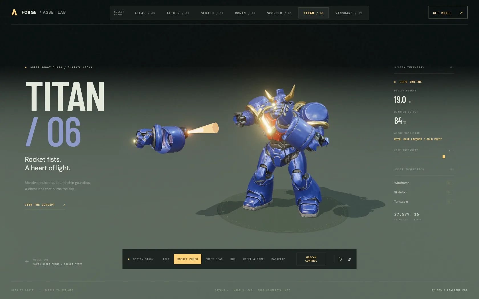 TITAN firing its detached rocket fist with a thruster effect in the shared viewer